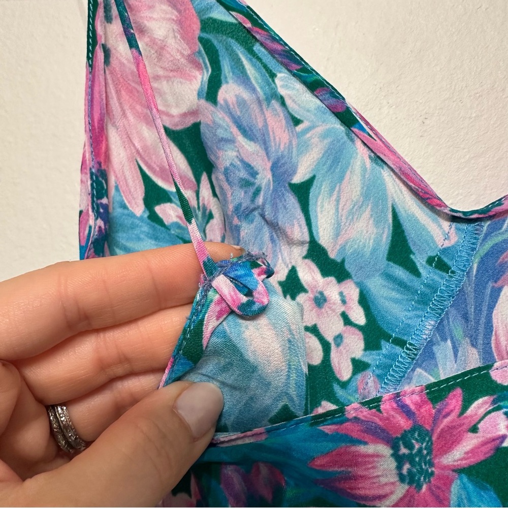 Kachel Anthropologie Vivian Floral Silk Slip Bias Maxi Dress 4 - Picture 9 of 9